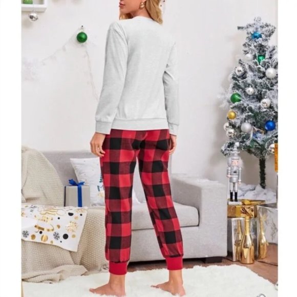 Fleece Plaid Lounge Pajama Jogger Pant - Picture 2 of 6